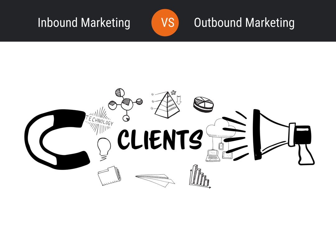 Visual Comparison of Inbound and Outbound Marketing Strategies