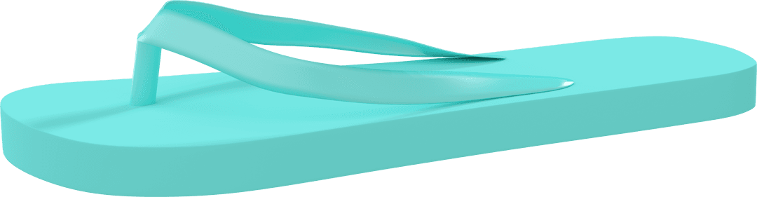 Turquoise Digital Flip Flop on Transparent Background