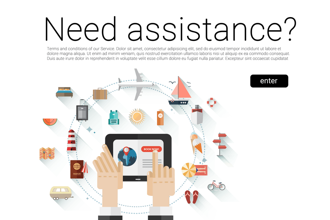 Transparent Vacation Icons Featuring Booking Concepts