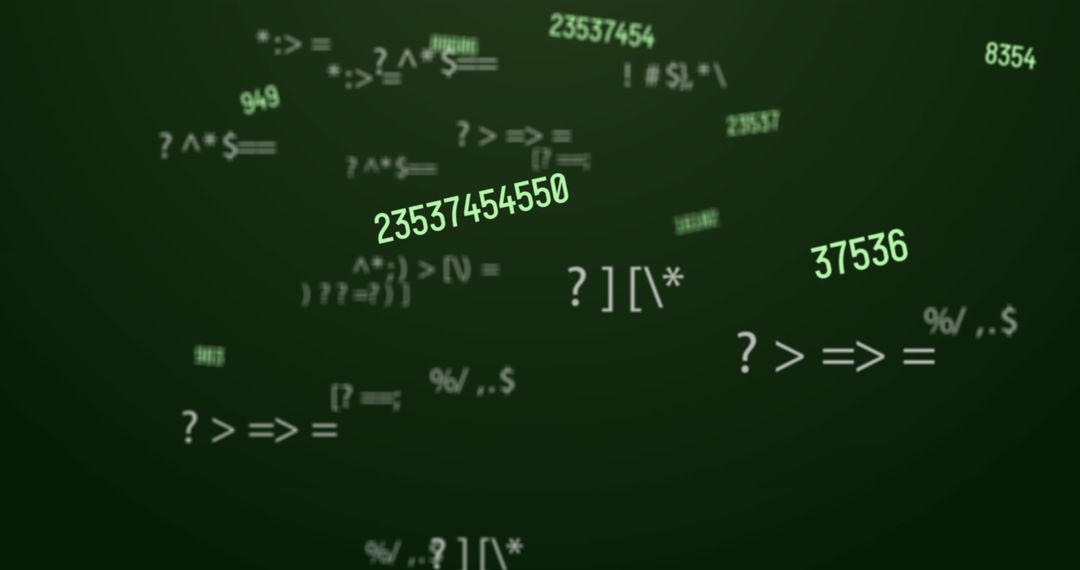 Floating Numbers and Symbols on Digital Green Grid