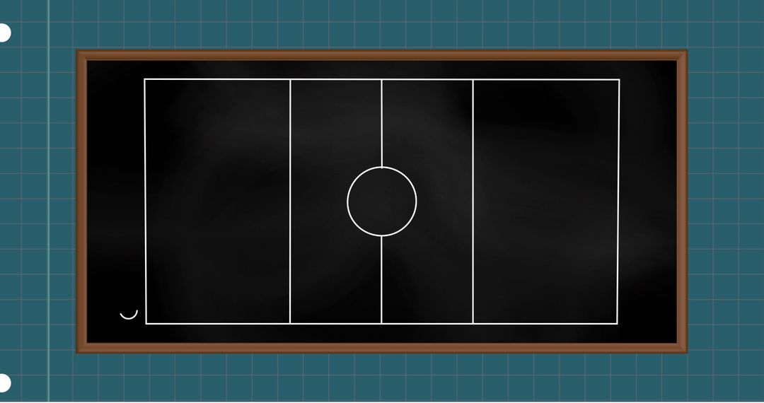 Chalkboard Displaying Soccer Field Diagram for Educational Purposes