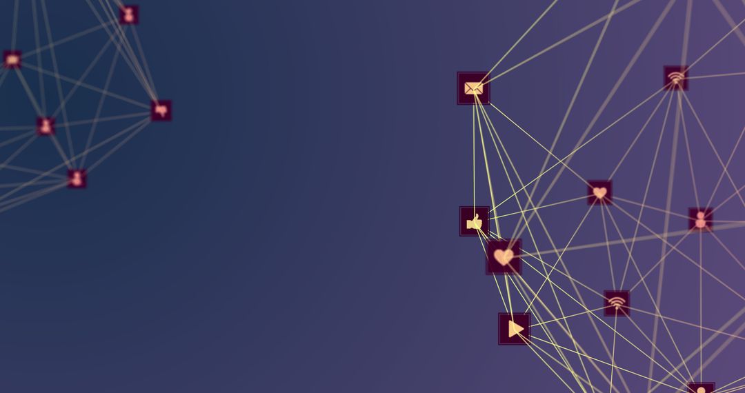 Network Connections with Digital Icons and Globes