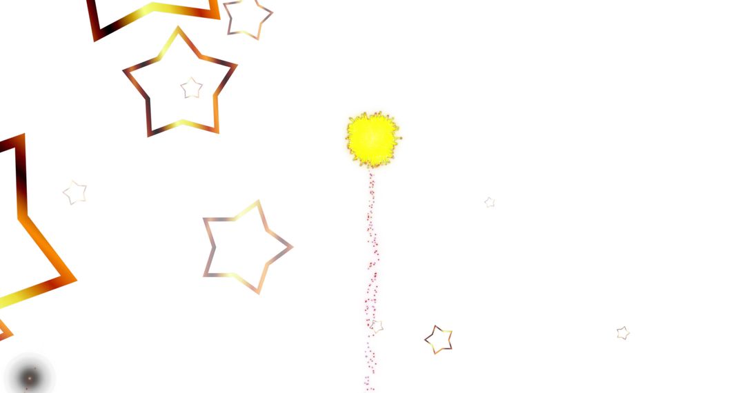 Festive Stars and Fireworks on Bright White Background