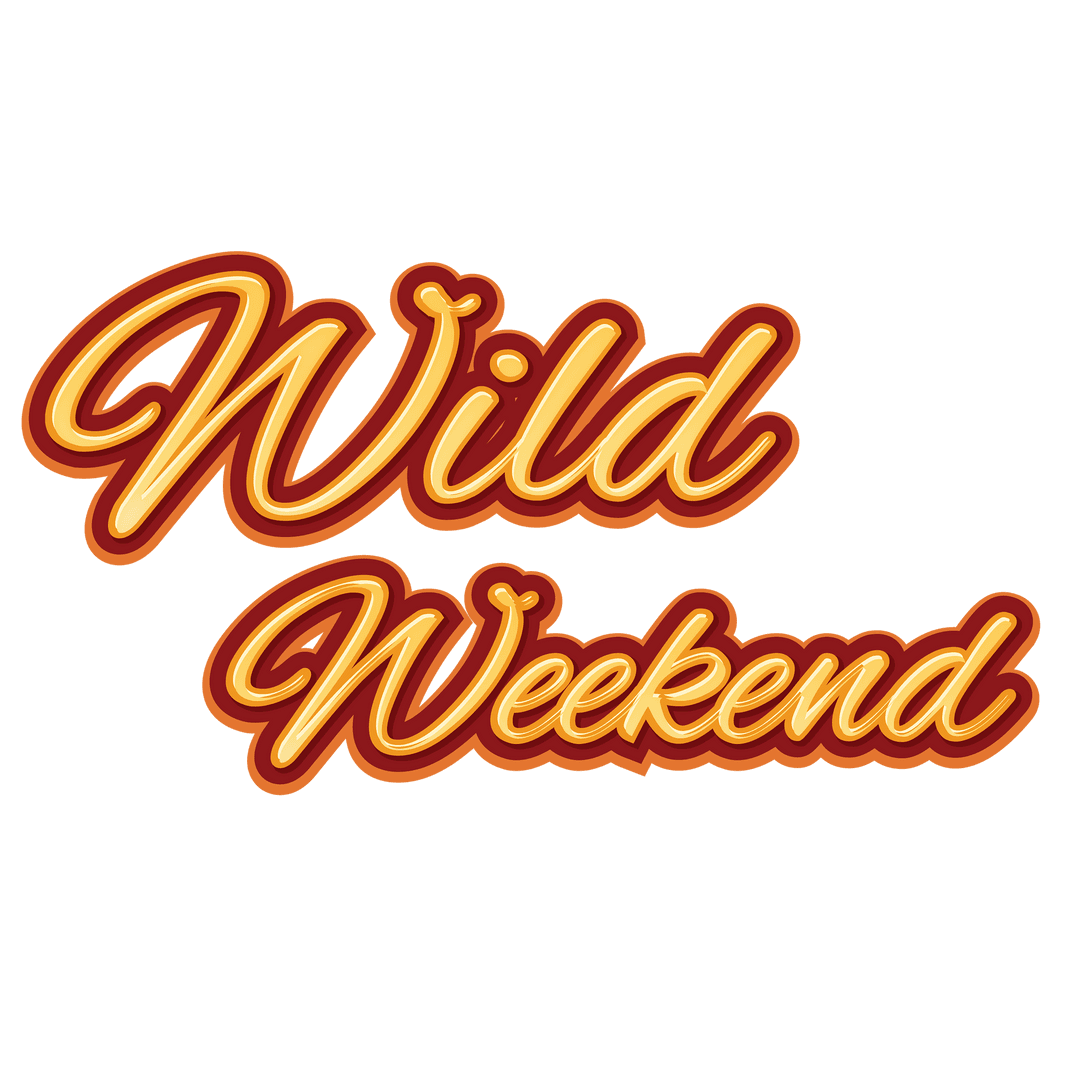Bold Wild Weekend Text on Transparent Background