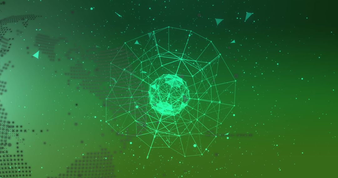 Digital Network Connectivity Concept with Green Abstract Interface
