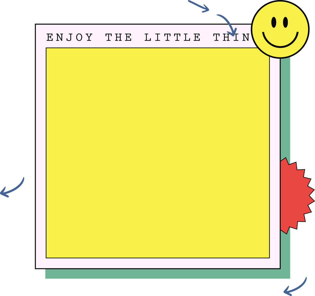 Transparent Inspirational Frame with Smiley And Motivational Text