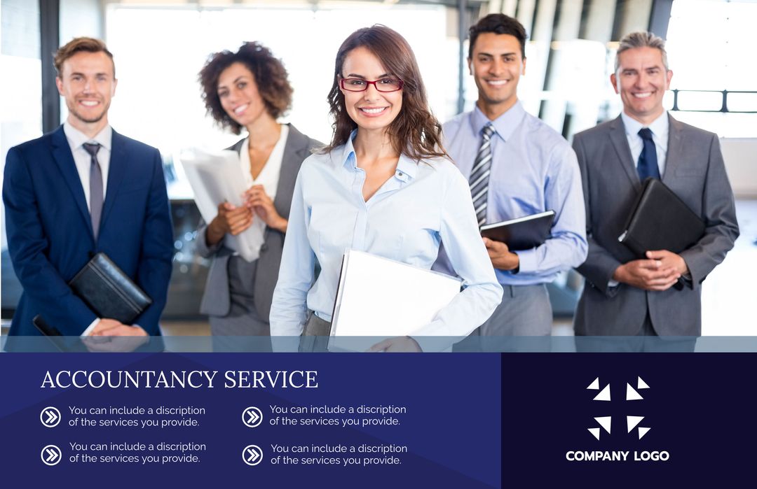 Diverse Business Team Promoting Professional Accountancy Services