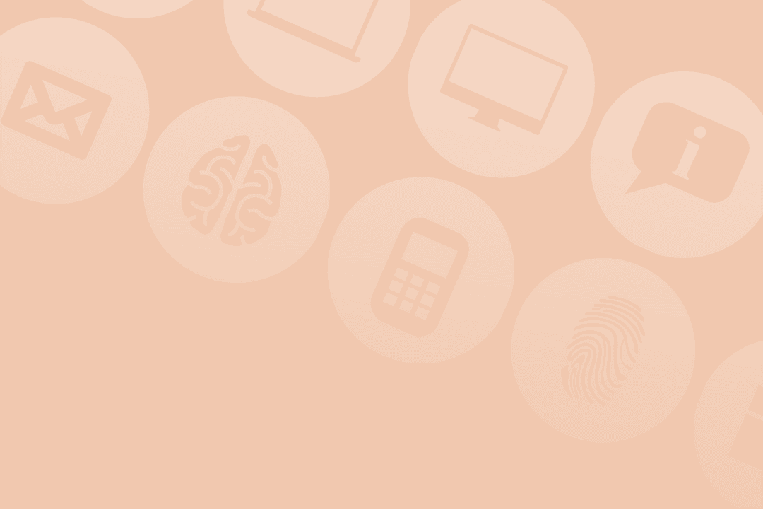Transparent Digital Icons on Orange Background Vector