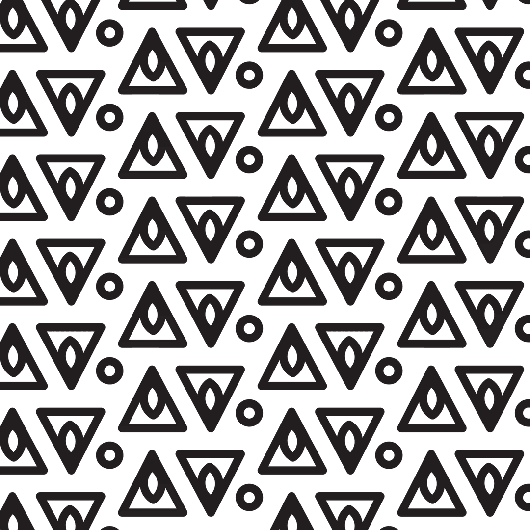 Geometric triangle and circle pattern on transparent background