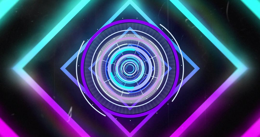 Futuristic Geometric Patterns with Neon Glow Effect