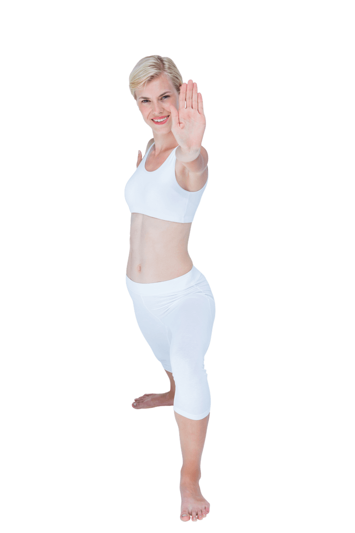 Woman Practicing Yoga Pose on Transparent Background