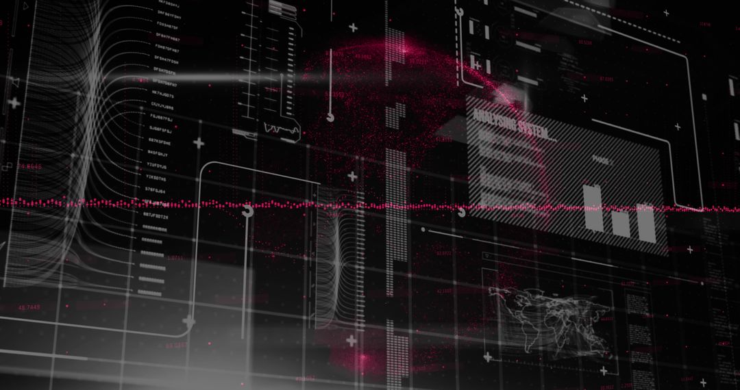 Digital holographic interface over globe with data visualization