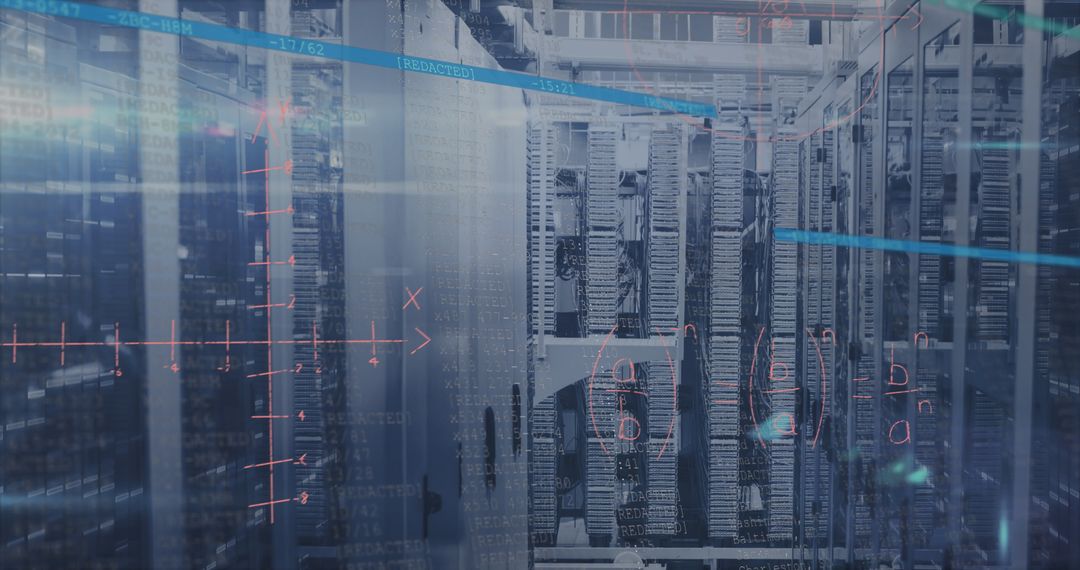 Digital Interface Overlay on Modern Data Center with Servers