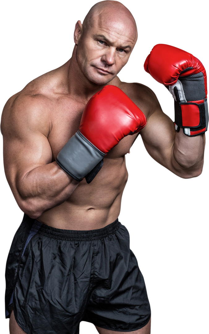 Strong Boxer in Red Gloves on Transparent Background - Download Free Stock Images Pikwizard.com