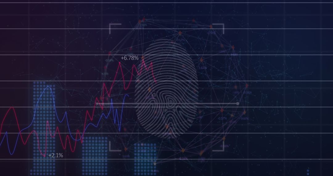 digital fingerprint with data overlay on futuristic interface - Free Images, Stock Photos and Pictures on Pikwizard.com