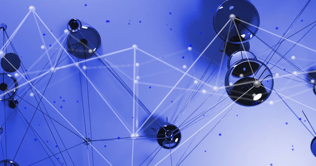 Abstract Digital Connections Over Blue Network Background