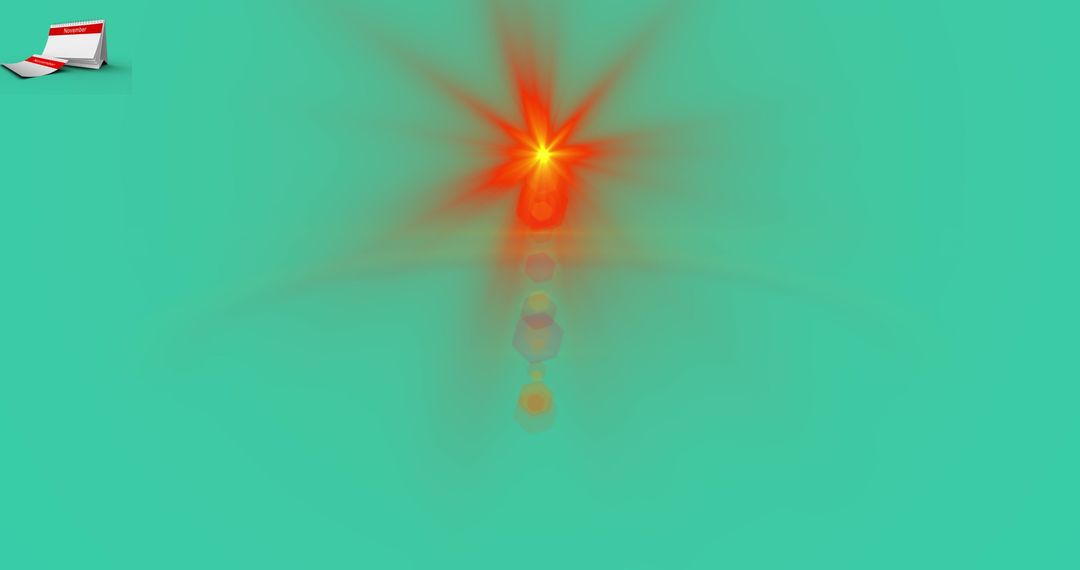 Radiant Glow Against Teal Backdrop with Blurred Beacons