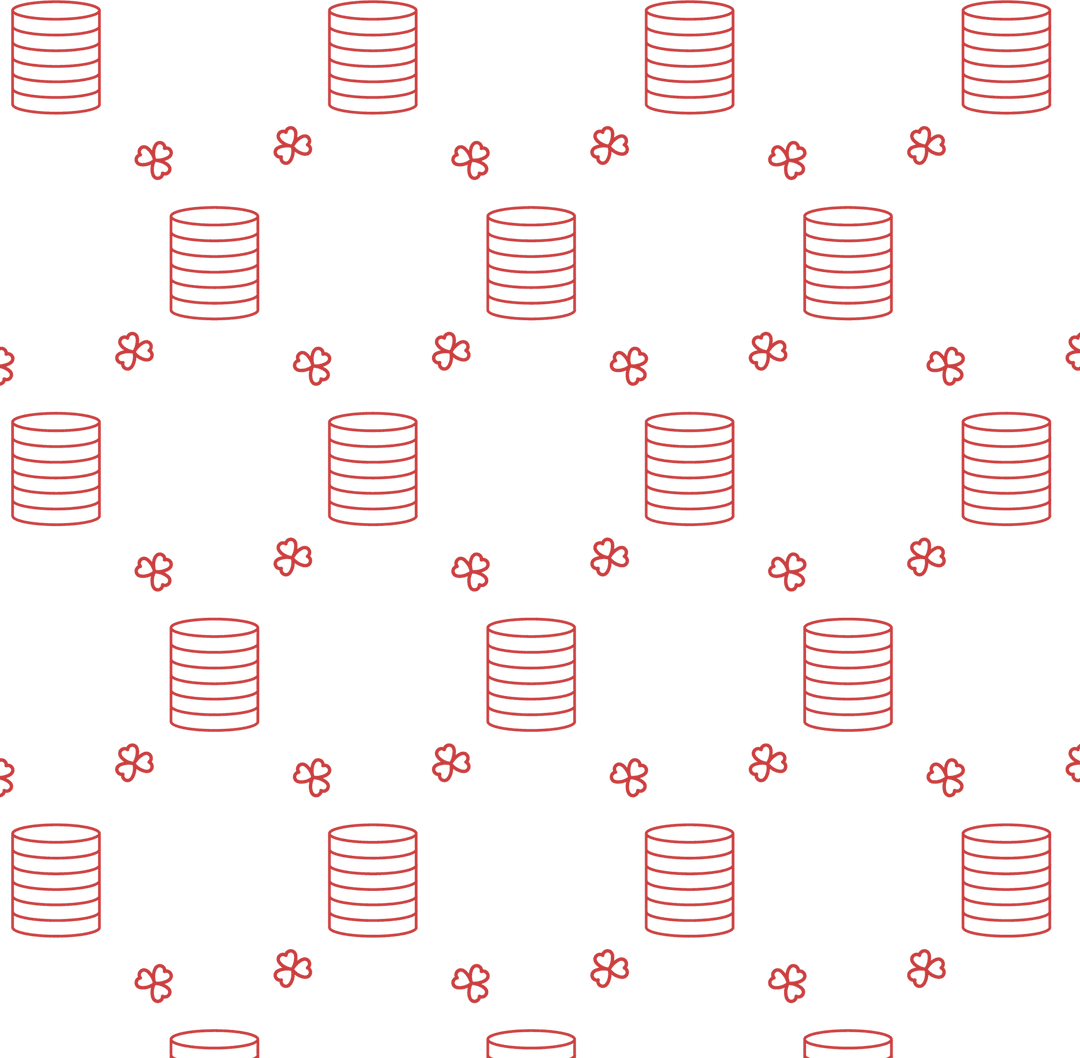 Transparent Coins and Clovers Pattern for St. Patrick's Day Design