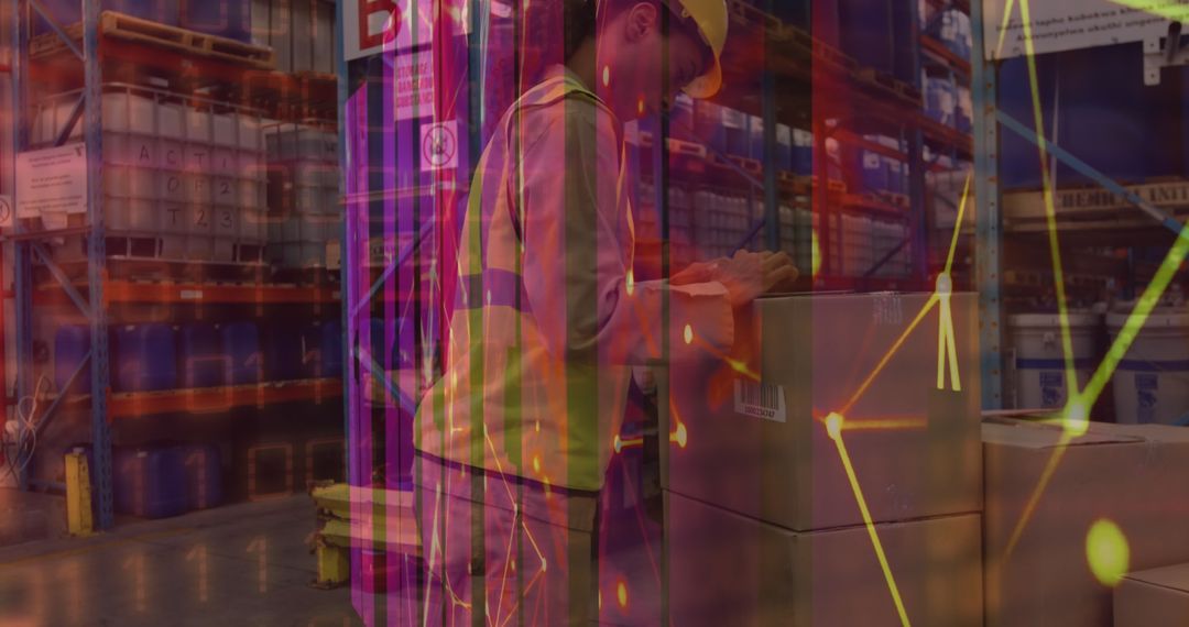 Warehouse Logistics and Digital Connectivity Concept