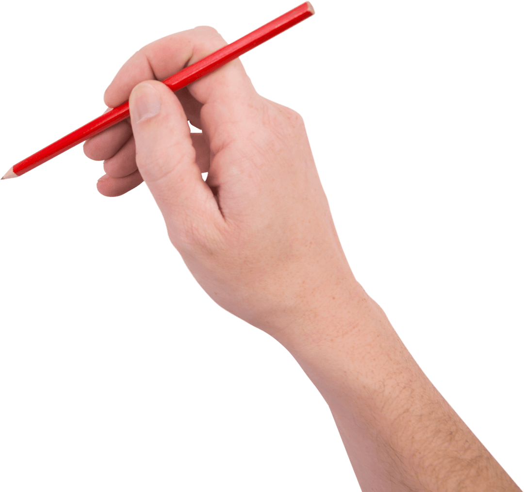 Transparent Hand Writing with Red Colored Pencil