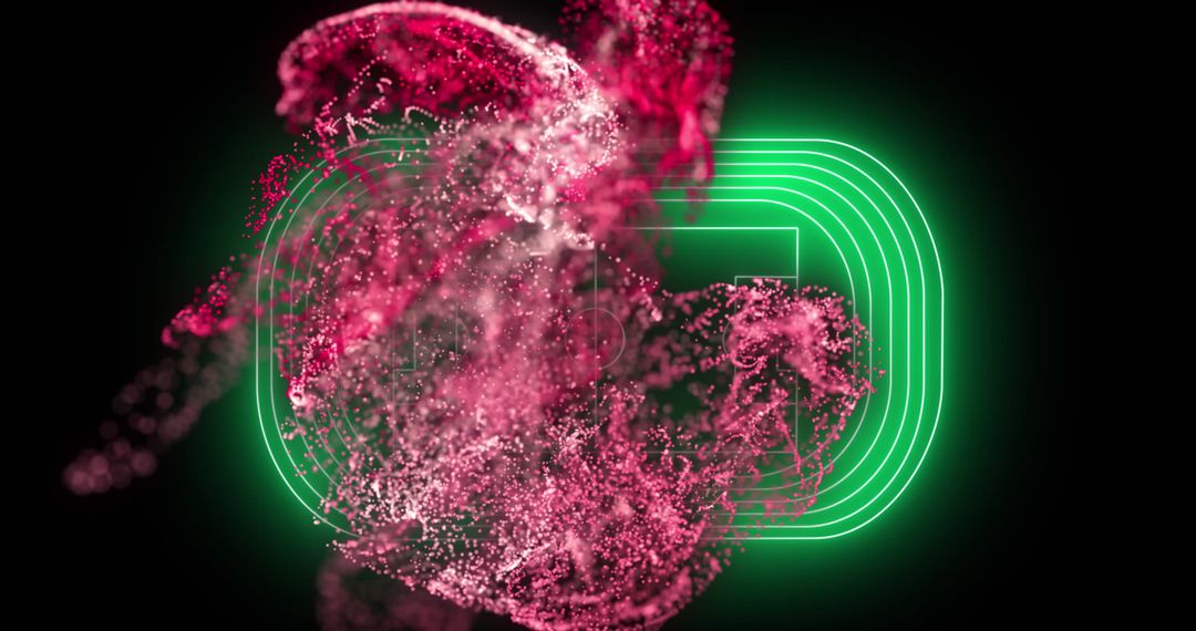 Futuristic Digital Wave with Neon Soccer Field Design