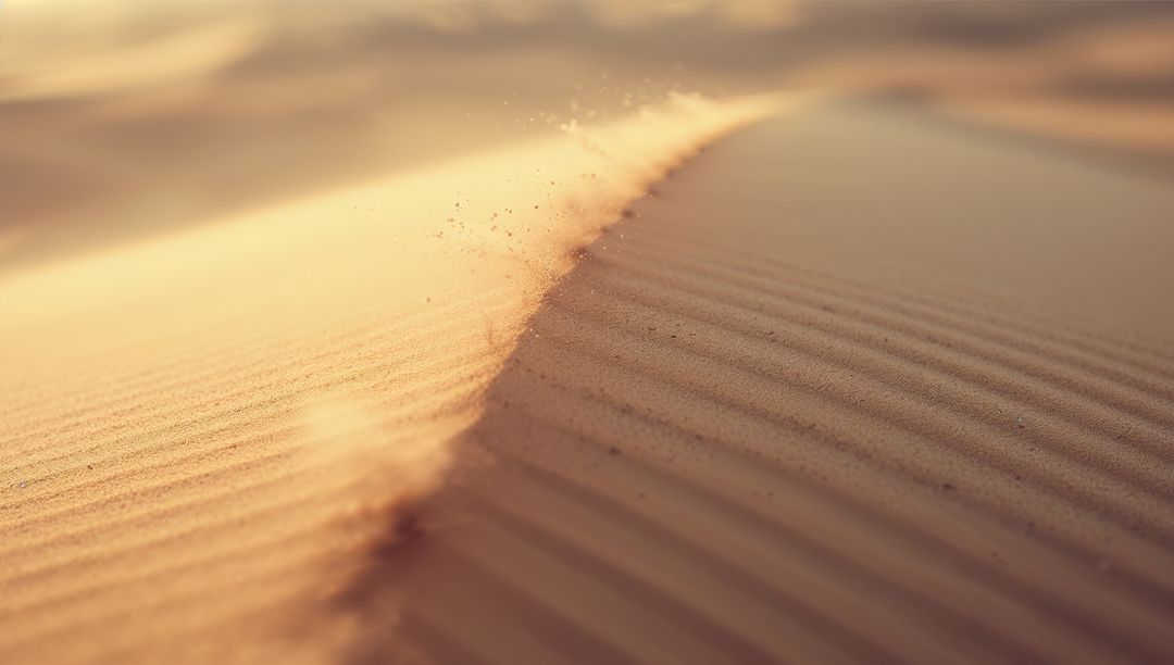 Wind-Sculpted Sand Dune Ripples Highlighted in Desert Sunlight