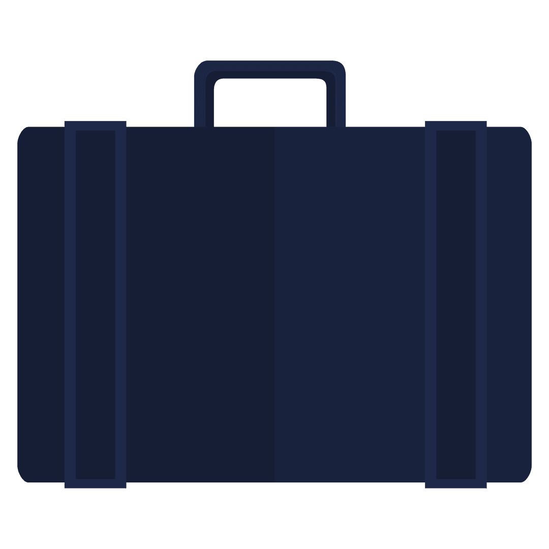 Dark Blue Suitcase Icon on Transparent Background for Travel