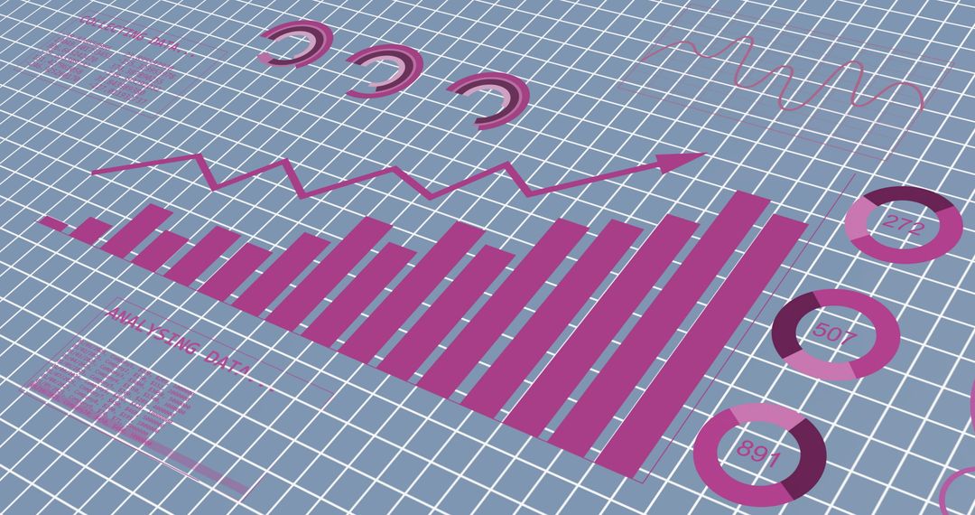 Digital Infographic with Dynamic Elements and Charts on Grid