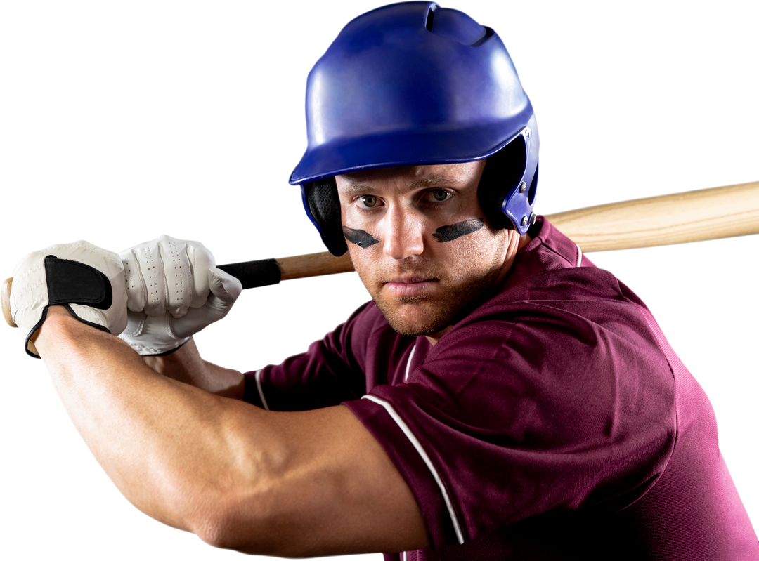 Transparent Close-Up of Caucasian Male Baseball Player Ready to Swing Bat - Download Free Stock Images Pikwizard.com