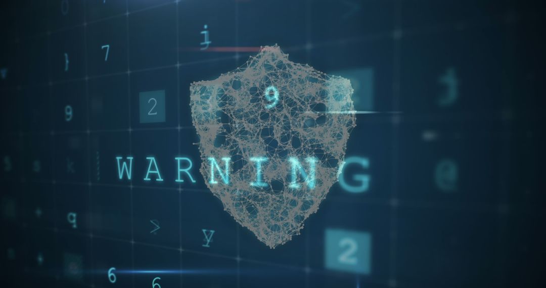 Digital Security Warning with Cyber Shield Interface