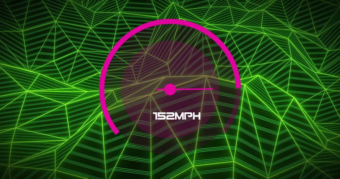 Futuristic Digital Speedometer Display with Dynamic Green Background