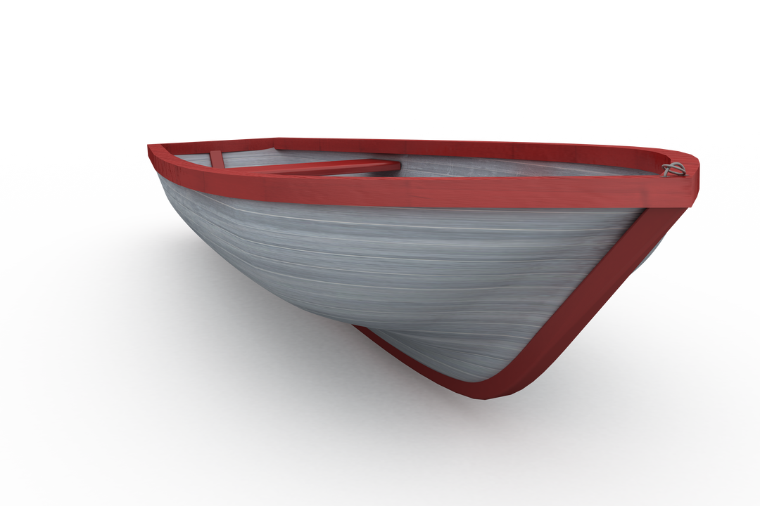 Round Bottom Wooden Boat Painted Red And White Sitting On Transparent Background - Download Free Stock Images Pikwizard.com