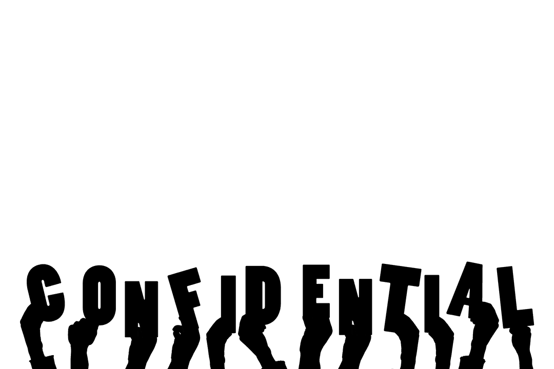 Transparent Overlay of Hands Holding Confidential Text