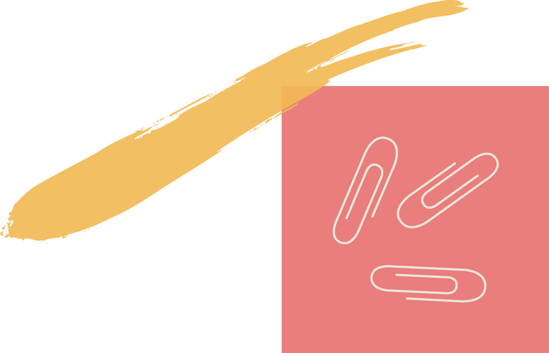 Abstract Art with White Paperclips on Transparent Background