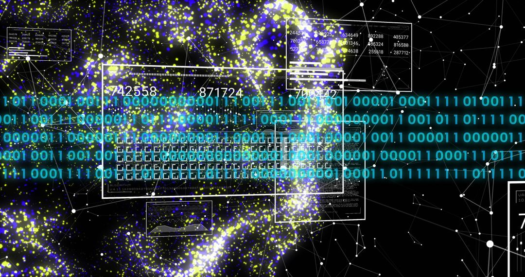 Binary code and digital data processing in abstract space