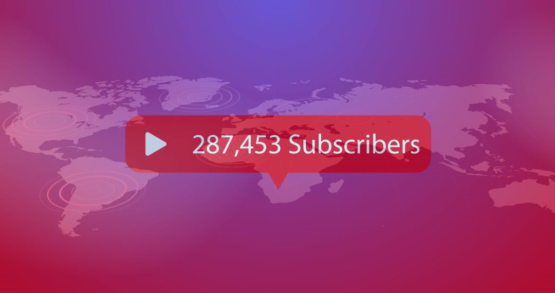 Global Subscriber Growth on Purple World Map Background