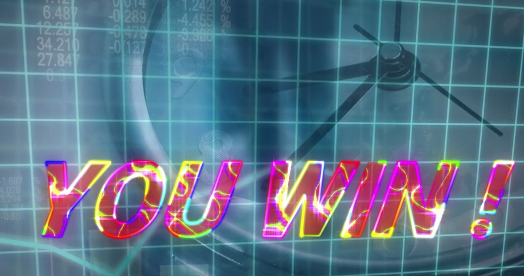 Futuristic Winner Announcement with Digital Graphics