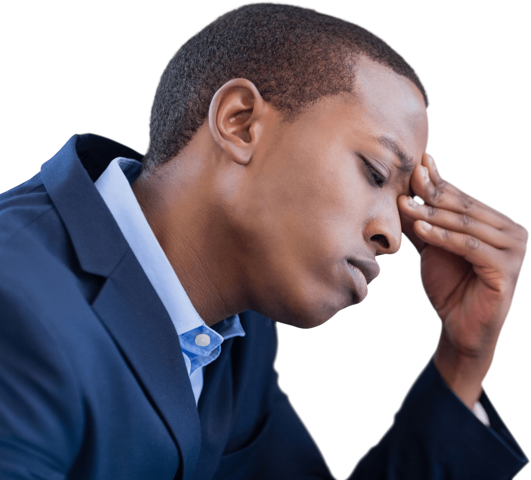 Transparent Businessman Overwhelmed with Stress