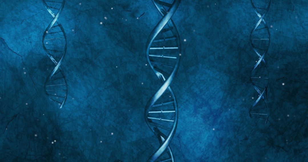 DNA Helix Across Digital Interface with Blue Background
