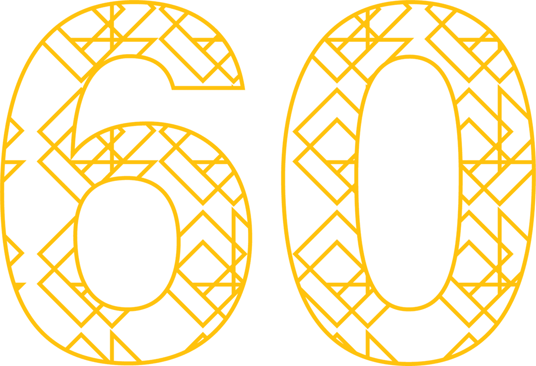 Celebratory Yellow 60 Design on Transparent Background