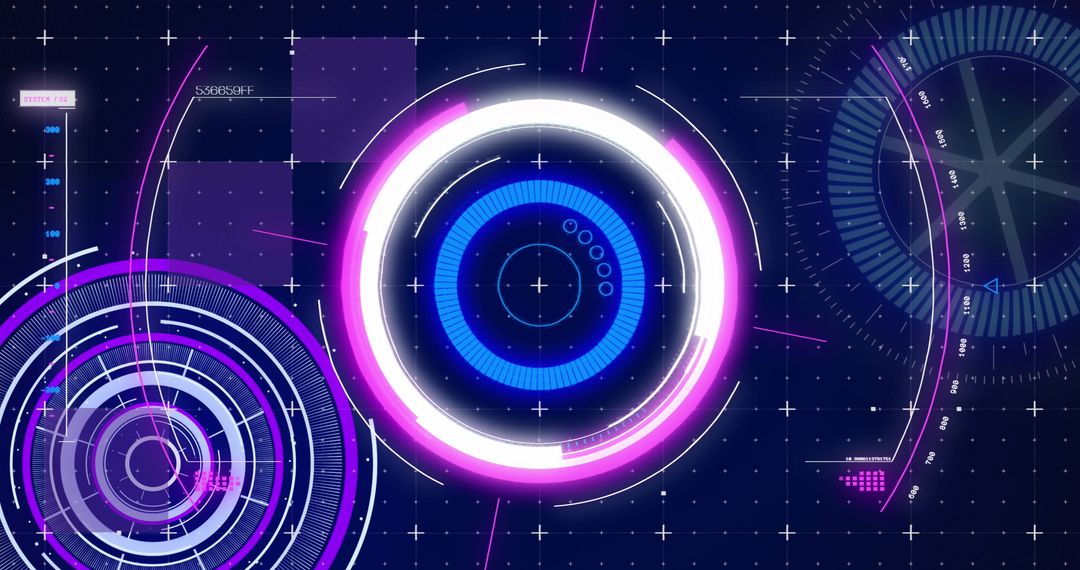 Futuristic Interface Screen with Digital Scopes