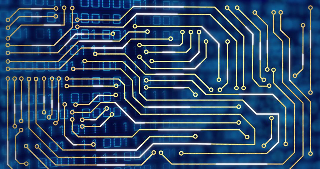 Glowing Circuit Board Over Binary Code Abstract Background - Free Images, Stock Photos and Pictures on Pikwizard.com