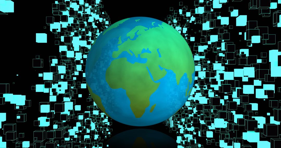 Globe Surrounded by Digital Connections Illustrating Global Networks