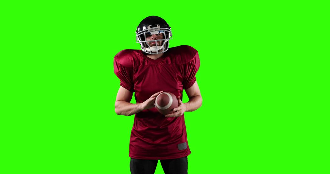 American Football Player Holding Ball with Green Screen Background - Free Images, Stock Photos and Pictures on Pikwizard.com