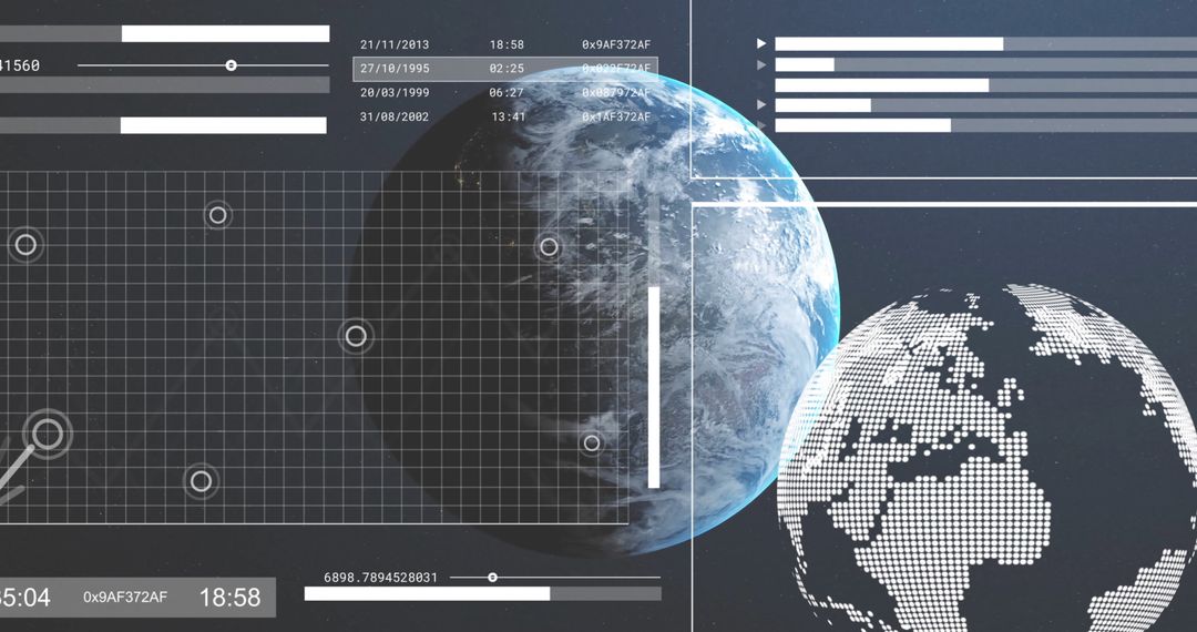 Digital Data Overlay on Earth with Global Connectivity Concept