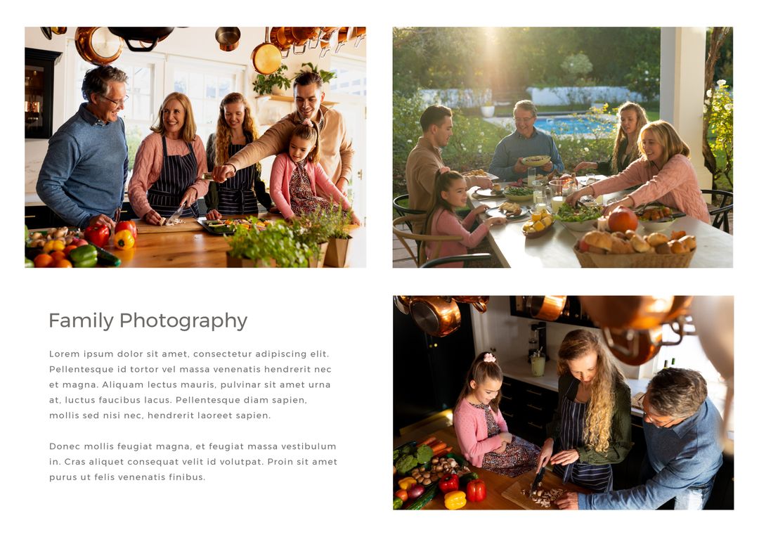 Caucasian Family Enjoys Cooking and Eating Together at Home