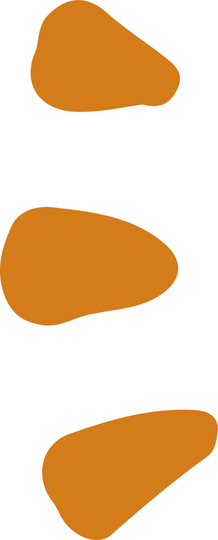 Organic Orange Shapes on Transparent Background for Modern Decor