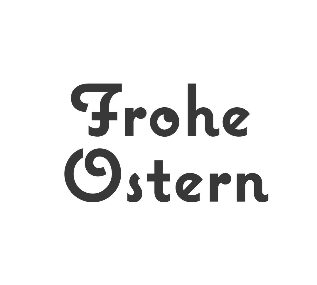 Festive Frohe Ostern Text on Transparent Background