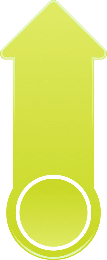 Yellow Arrow on Transparent Background for Direction and Navigation