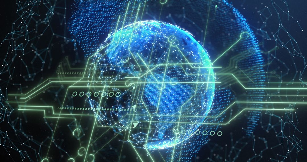 Futuristic Digital World with Network Connections